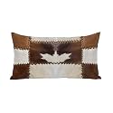 Brown Cowhide Satin Pillowcases with Zipper Cal King Size Cooling Cow Fur Print Silk Pillow Cases for Hair and Skin Soft Farmhouse Patchwork Western Cowboy Throw Pillow Covers for Women Men 20x40 Inch