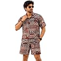 BROWN CULTURE Men Cotton Blend Printed Co-ord
