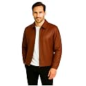 Brown Faux Leather Jacket For Men 