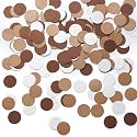 MOWO Brown Kraft Tan and Ivory Cream Paper Confetti, 1.2 inch, 200pc
