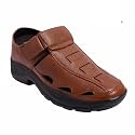 Brown Leather Closed Toe Sandals with a