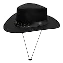 Brown Leather Cowboy Western Hat for Men and Woman Felt Studded Steampunk Hat Deadman Top Hat for Halloween