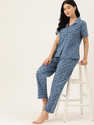 BrownEra Women Night Suit Set Multicolor Printed