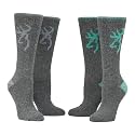 Browning Women's Wool Buckmark Socks, 2 Pairs Wool Blend Outdoor Boot Socks with Arch Support