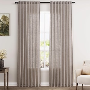 Brownish Grey Linen Curtains 84 Inches Long