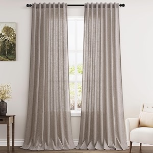 Brownish Grey Linen Curtains 90 Inch Length