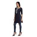 Brownverse Pure Cotton Embroidered Women Short Kurti