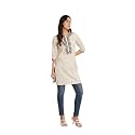 Brownverse Pure Cotton Embroidered Women Short Kurti