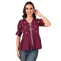 Brownverse Pure Cotton Women39s Embroidered Top