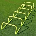 BROZYN Speed Training Hurdles 6 inch, Fluorescent Yellow, Set of 6, Football Agility Drills, Athletic Field Training