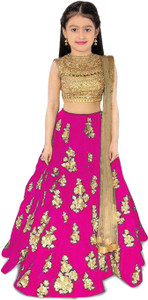 brsk tex girls lehenga choli ethnic wear embroidered lehenga choli and dupatta set multicolor pack of 1