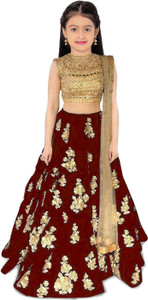 brsk tex girls lehenga choli ethnic wear embroidered lehenga choli and dupatta set multicolor pack of 1