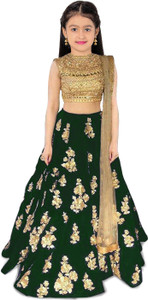 brsk tex girls lehenga choli ethnic wear embroidered lehenga choli and dupatta set multicolor pack of 1
