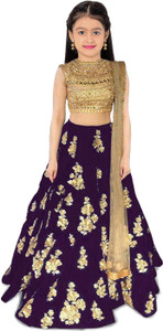 brsk tex girls lehenga choli ethnic wear embroidered lehenga choli and dupatta set multicolor pack of 1