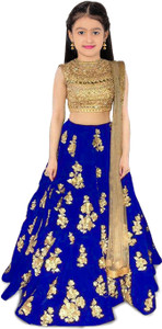 brsk tex girls lehenga choli ethnic wear embroidered lehenga choli and dupatta set light blue pack of 1