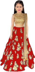 brsk tex girls lehenga choli ethnic wear embroidered lehenga choli and dupatta set multicolor pack of 1