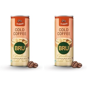 bru cold coffee classic 230ml  thick creamy and irresistable  ready to drink pack of 2
