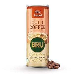 bru cold coffee classic coffee can 220 ml for refreshing bold taste with indulgent amp intense coffee notes creamy texture best served ice-cold