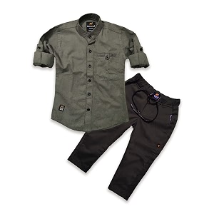 BRUCEWANE Kids Shirt And Trouser Combo Set