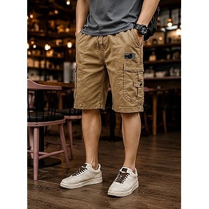 Brulry Mens Shorts Cotton Casual Shorts