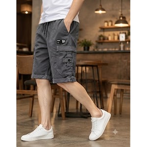 Brulry Mens Shorts Cotton Casual Shorts