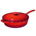 Bruntmor Enameled Cast Iron Skillet - 12 Inch Deep Cast Iron Skillet with Lid for Sautéing, Frying, Baking - Duke Blue Finish - Durable and Versatile Cast Iron Skillets for Every Kitchen