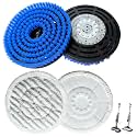 4Pack Brush for Shark Steam Mop S7000 S7001 S7020 S7005 S8021 S8001 Replacement Brush Head and Scrub Pad Abrasive Polishing Pad (2Blue 2Gray)