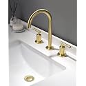 Brushed Gold 4-8 Inch Widespread Bathroom Faucet with Pop-Up Drain
