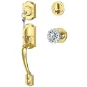 Brushed Gold Front Door Lock Set with Glass Door Knob Vintage