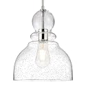 Brushed Nickel Seeded Glass Pendant Light Modern Kitchen light fixture