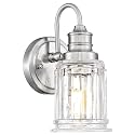 Brushed Nickel Wall Sconce, HWH Modern Sconce Wall Lighting Vanity Sconce Lights for Bathroom, 1-Light Wall Sconce with Bell-Shaped Fluted Glass, 5HZG106B BN