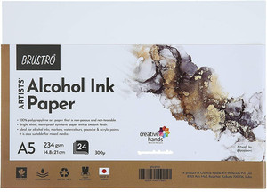 brustro artists alcohol ink paper24 sheets 300 micron unrulled a5 234 gsm drawing paper