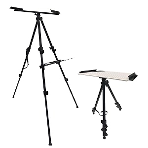 brustro artists bristol watercolour folding metal painting easel holds canvases upto 52 inches  ideal for drawing sketching painting fine art display indoor amp outdoor professional use