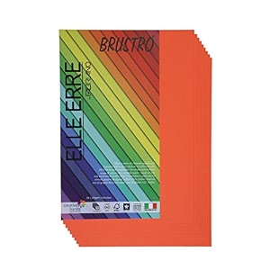 brustro elle erre coloured card stock craft paper a4 size 220 gsm aragosta colourpack of 18 sheetsorange-red shadeideal for schoolsposter artists with pastelcharcoalcalligraphypen