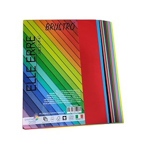 brustro elle erre coloured card stock craft paper a4 size 220 gsm mixed bright colours 24 sheets pack 12 colors x 2 sheets  ideal for schoolsposter artists with pastelcharcoalcalligraphypen