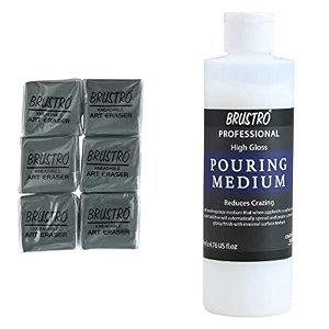 brustro kneadable art eraser pack of 6 brkae6 amp brustro pouring medium 200 ml