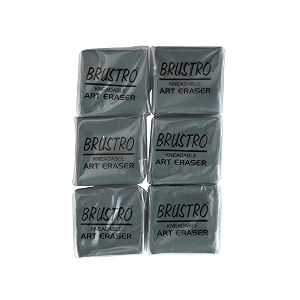 brustro kneadable art eraser  pack of 6  ideal for students and adults soft durable charcoal cleaning lightening correction of drawings sketching art fineart school office use