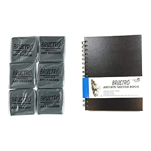 brustro kneadable art eraser pack of 6 brkae6 amp brustro wiro bound artists sketch book a5 size 120 pages 160 gsm