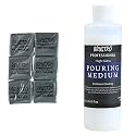 BRUSTRO Kneadable Art Eraser (Pack of 6) (BRKAE6) &amp; BRUSTRO Pouring Medium 200 Ml