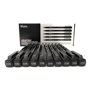 brustro professional pigment based fineliner box of 10tip sizes of 05 mm black and waterproof uv resistant ink with comfortable grip ideal for mandala writing sketching doodling amp outline
