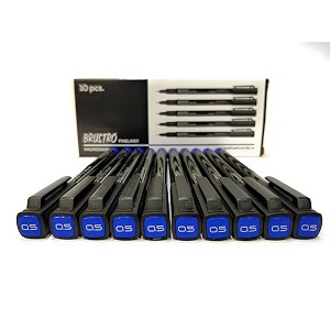 brustro professional pigment based fineliner box of 10 blue color tip of 05 mm archival waterproof uv resistant ink with comfortable grip ideal for mandala writing sketching doodling