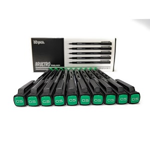 brustro professional pigment based fineliner box of 10 green color tip of 05 mm archival waterproof uv resistant ink with comfortable grip  ideal for mandala writing sketching doodling journal amp outline