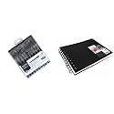 BRUSTRO Professional Pigment Based Fineliner - Set of 10 (Black) Artists Sketch Book Wiro Bound A5 Size, Landscape, 116 Pages,160 GSM (Acid Free)