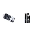 BRUSTRO Professional Pigment Based Fineliner - Set of 6 (Black) Artists’ B &amp;W Coloured Pencils Set of 3 Whites and 3 Blacks