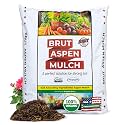 Brut Organic Aspen Mulch 10 QT – Natural Moisture Retainer & Root Protector – Odor-Free, Nutrient-Rich Bark Mulch for Landscaping, Garden Beds & Potted Plants