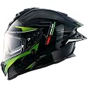 Brutale Kryptic Dual Spoiler Helmet – Aerodynamic Full Face Design | Certified (ISI, DOT, ECE) | Premium Safety &amp; Comfort- Black Green, Size:L