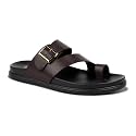 BRUTON Men's Adjustable Toe Ring Wedge Sandals | Buckle Strap Cushioned Wedge Footwear | Lightweight &amp; Stylish Casual Slip-On Sandals for Daily Wear, Travel &amp; Outdoor Use