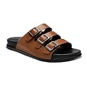 BRUTON Men's Adjustable Toe Ring Wedge Sandals | Buckle Strap Cushioned Wedge Footwear | Lightweight & Stylish Casual Slip-On Sandals for Daily Wear, Travel & Outdoor Use