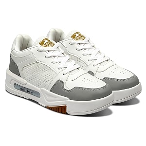 BRUTON Mens HUSTLE-222 White Sneakers Stylish