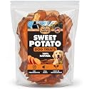 BRUTUS & BARNABY Dried Sweet Potato Dog Treats & Chews, Full Slices, 2 lb